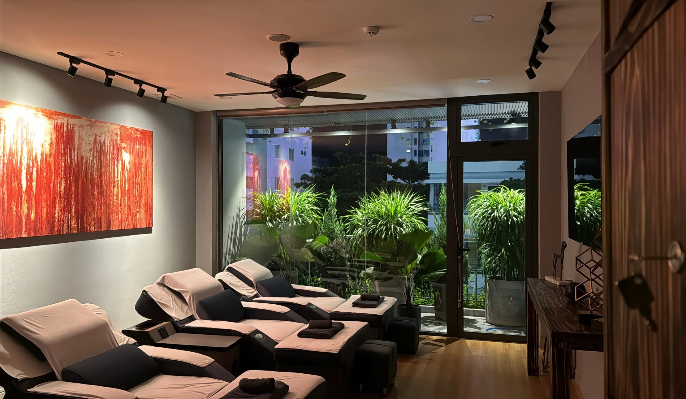 A view in a massage room at SoulSenses Spa and Sauna